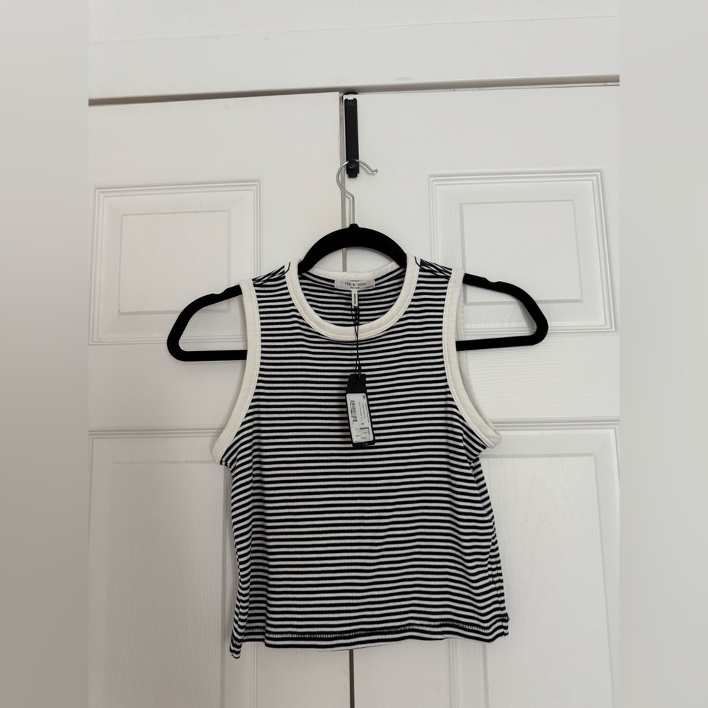 Rag & Bone Navy and White Striped Tank